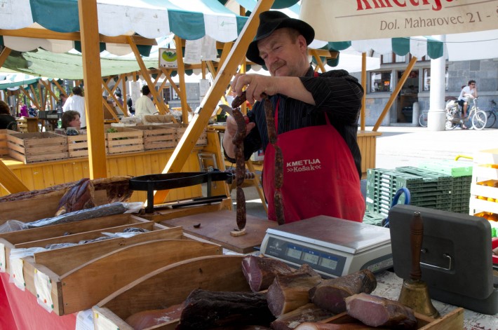 Some cured meats. This man was kind enough to pose for the photo. :)