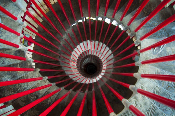 Heading up the tower - lots of steps