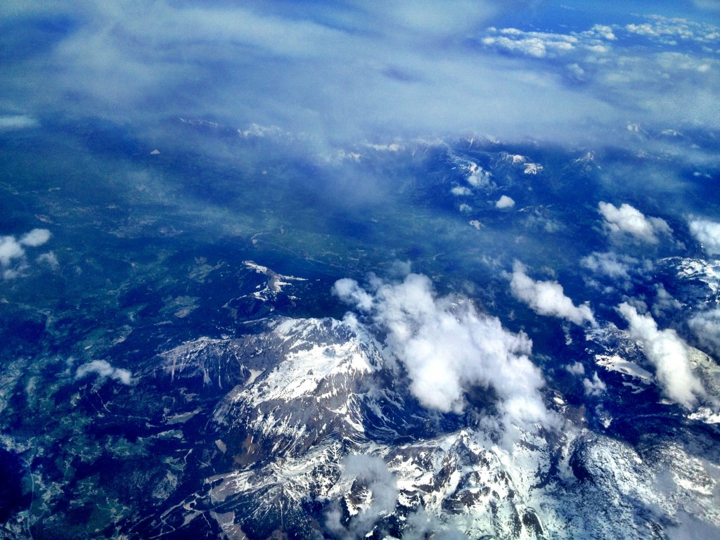 Flying over the Alps, entering Slovenia.