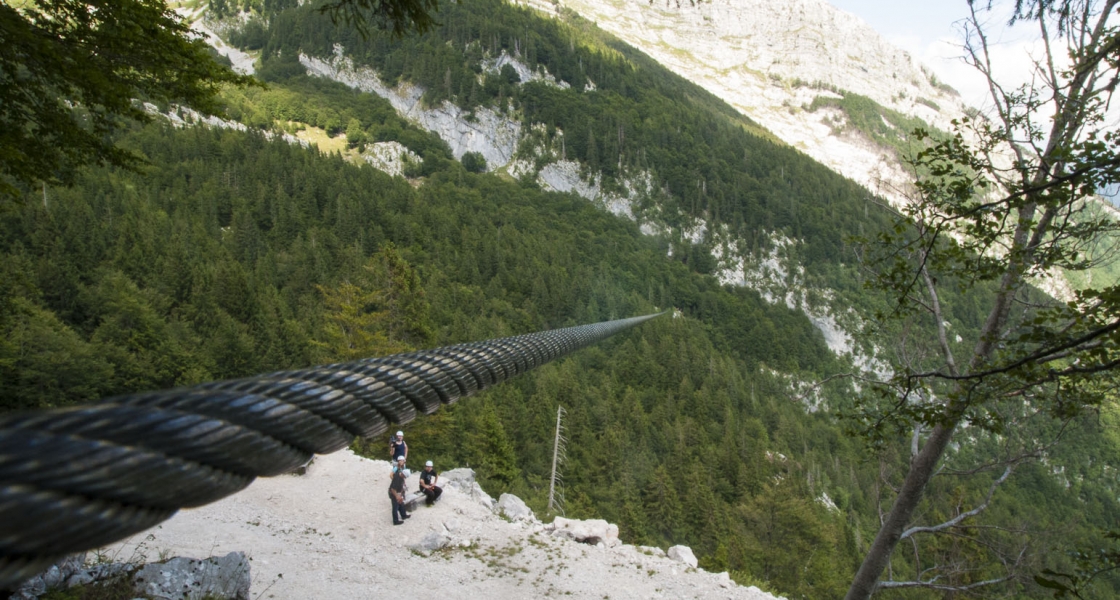 Riding the Zip Line in Bovec Slovenia