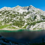 Panorama of one of the Seven Lakes where we took a chilly dip in the water