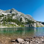 Panorama of one of the Seven Lakes where we took a chilly dip in the water