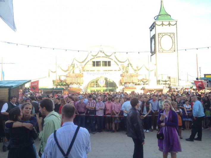 Oktoberfest 2013 beer tent line